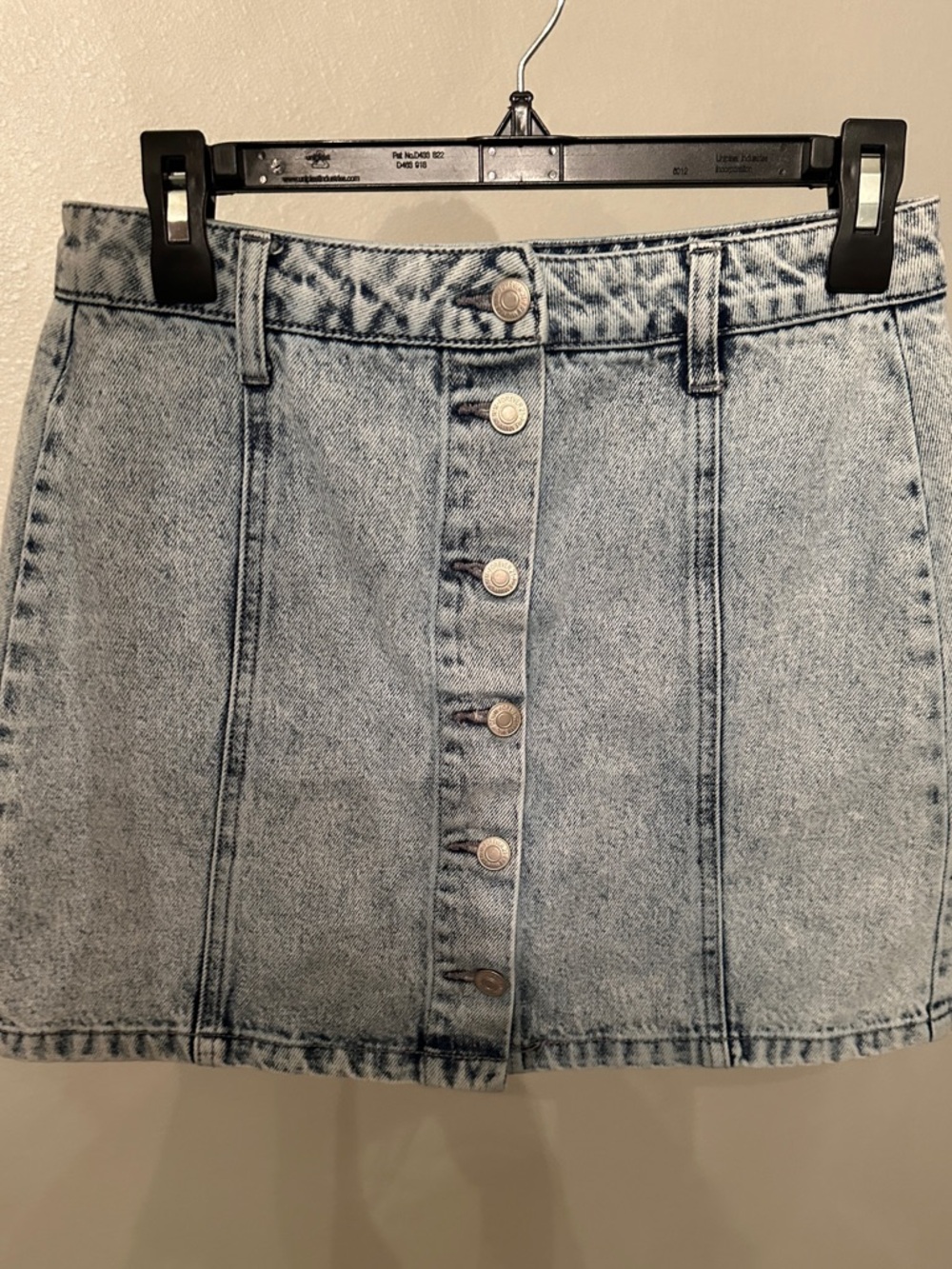 Forever 21 Light Blue Button-Front Denim Mini Skirt, medium